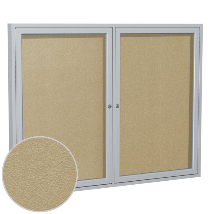 Ghent 2 Door Enclosed Vinyl Bulletin Board with Satin Frame & Reviews